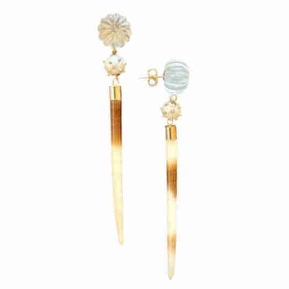 Rock Crystal Quartz Quill Earrings