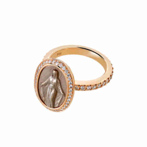Madonna Ring N 1 2 Rosegold Weissgold Brillanten