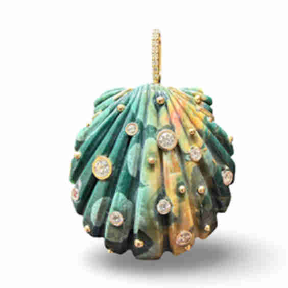 Ocean Jasper Scallop Pendant