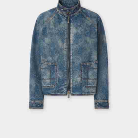 Needled And Washed Denim Jacket