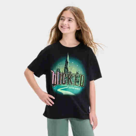 Girls' Wicked Emerald City Oversized Short Sleeve Graphic T-Shirt