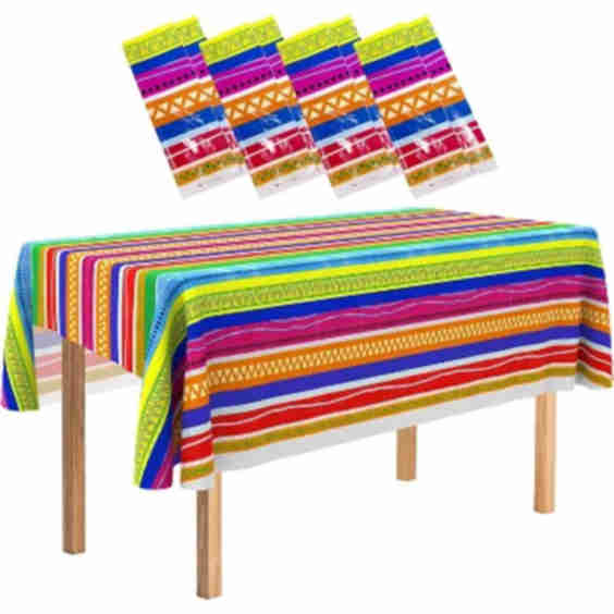 Fiesta Tablecloth - Mexican Blanket For Fiesta Party Decorations, Cinco De Mayo Celebrations, Mexican Table Runner Decorations