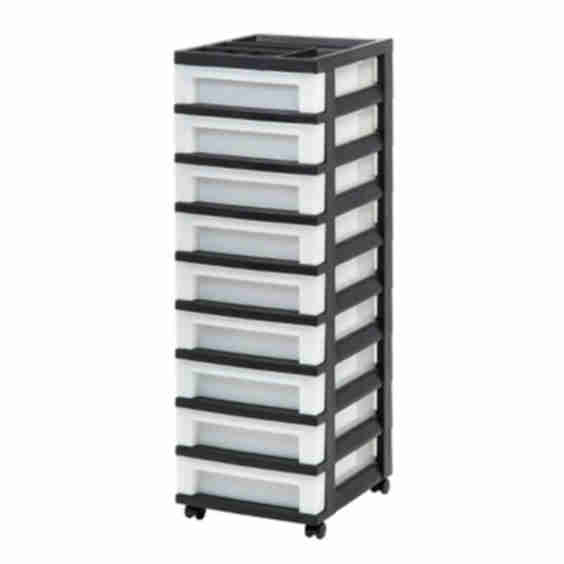 Drawer Storage Cart with Organizer Top
