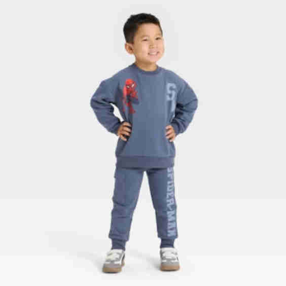Toddler Boys 2 Pc Marvel Spider Man Fleece Pullover And Bottom Set Blue 3 T