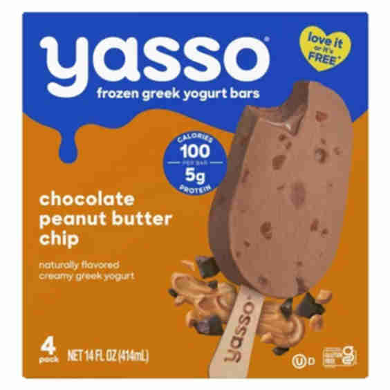 Frozen Greek Yogurt Chocolate Peanut Butter Chip Bars