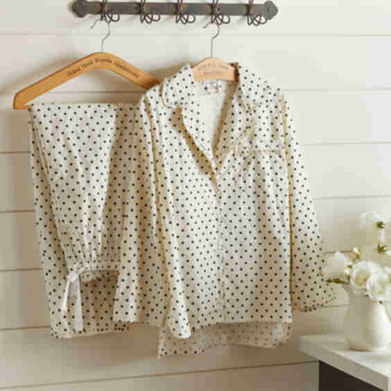 Polka Dot Pajama Set Black