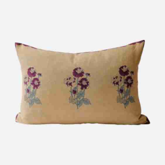 Meera Hand Block Printed Linen Pillow