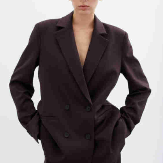 oversized blazer in chocolate