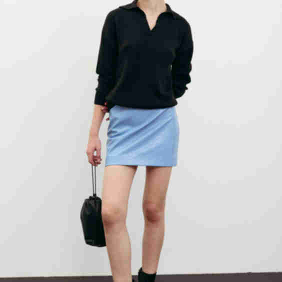 Textured Eco-Leather Mini Skirt