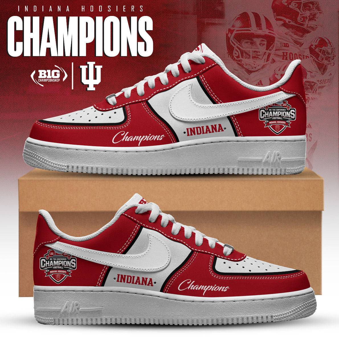 Indiana Hoosiers Champions AF1 Fashions Shoes Limited Ver 1 - EW26