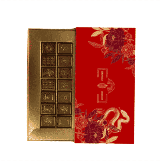 Chocolate Mahjong Tea Set Box of 14 Tiles
