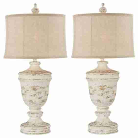 Chic Distressed Table Lamp Set of 2