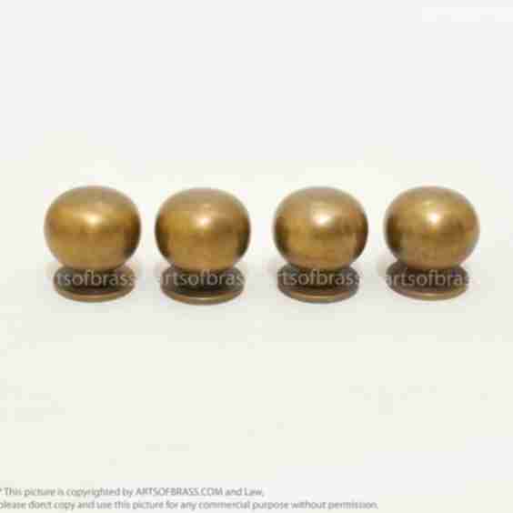 1.18″ in 4 pcs Vintage Retro Solid Brass Pull Round Drawer Handle Knob