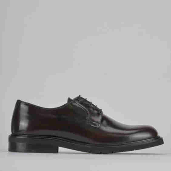 Lace Up Shoes Heel 2 Cm Bordeaux Leather Shoes 