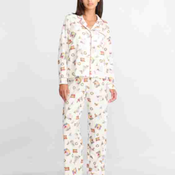 The Cozy Brushed Cotton NYC Print Pajama Set