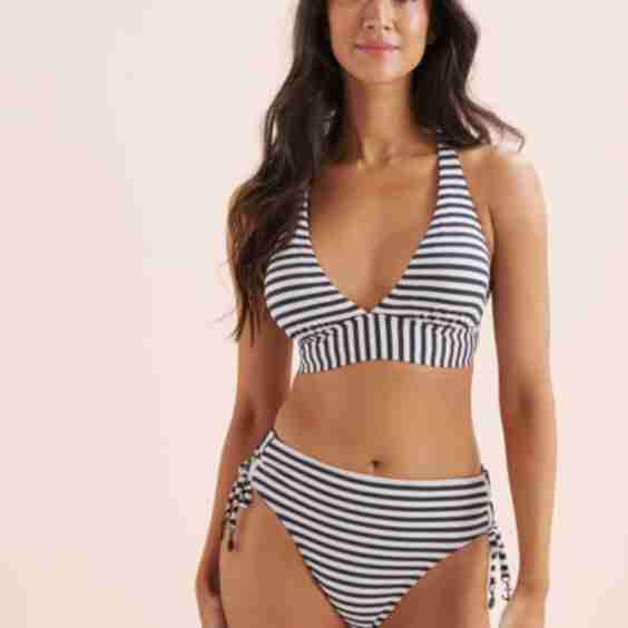Striped Triangle Bikini Top