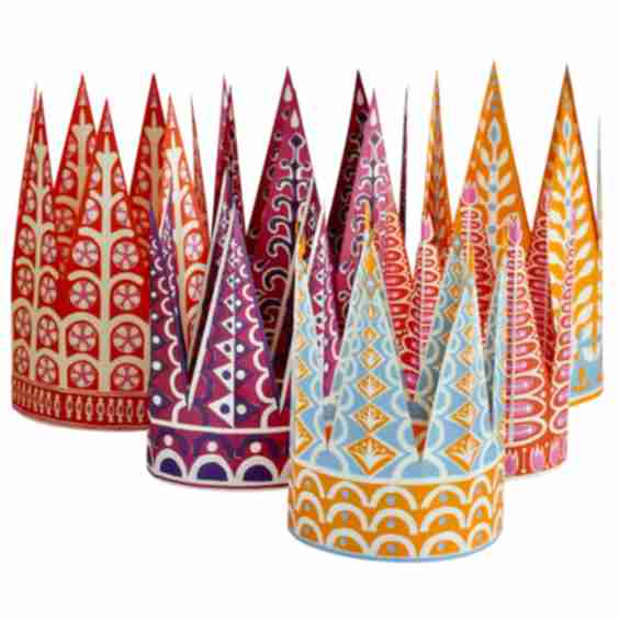 Set of Six Paper Party Coronets
