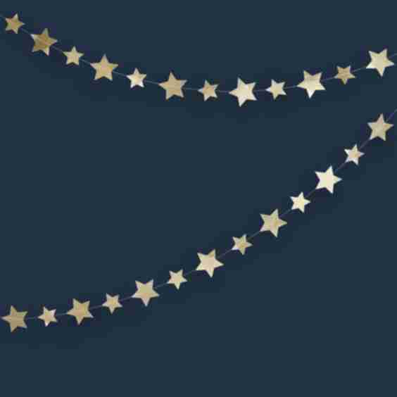 Gold Star Card Garland 4 M