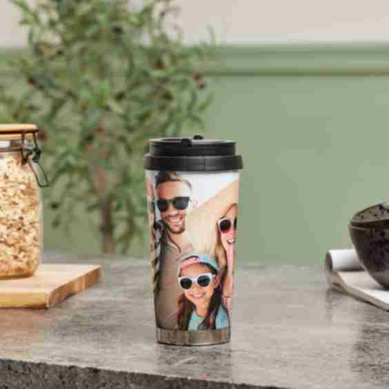 16oz Stainless Steel Photo Travel Mug