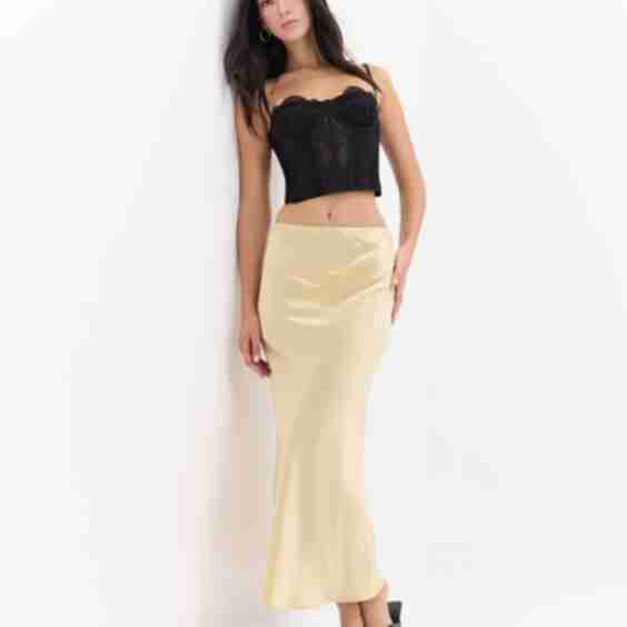 Satin Midi Skirt