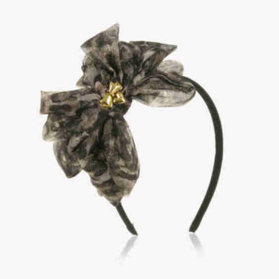 Girls Leopard Print Tulle Bow Hairband