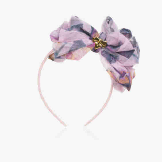 Girls Floral Tulle Bow Hairband