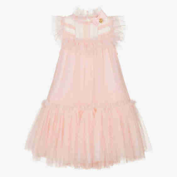 Girls Spotted Tulle Dress