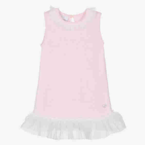 Girls Knit Dress With Tulle Trims