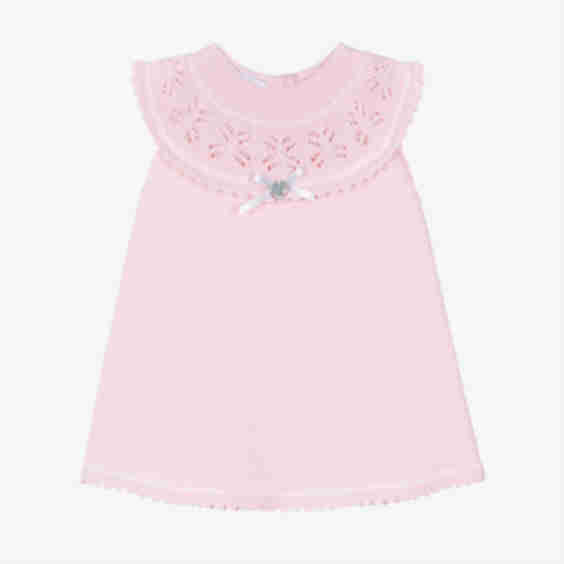 Girls Knitted Dress with Lacy Collar