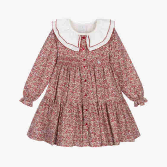 Girls Cotton Floral Print Dress