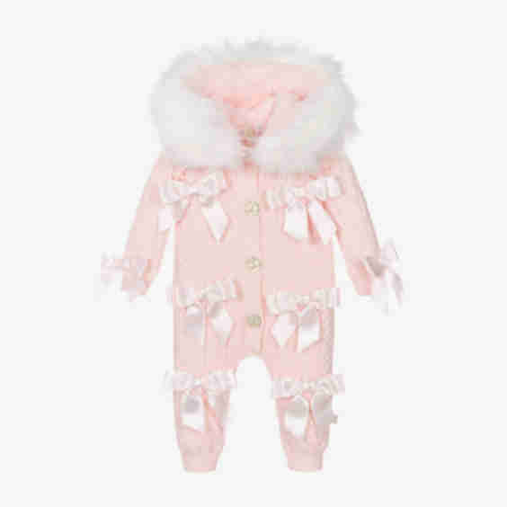 Baby Girls Cotton Knit Pramsuit