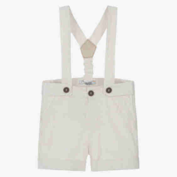 Striped Shorts with Shoulder Straps