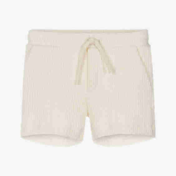 Ribbed Knit Cotton Shorts 