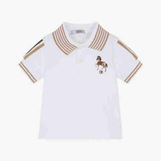 Boys Cotton Piqué Horse Polo Shirt