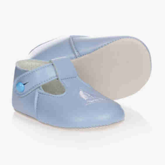 Blue Pre Walker Button Shoes
