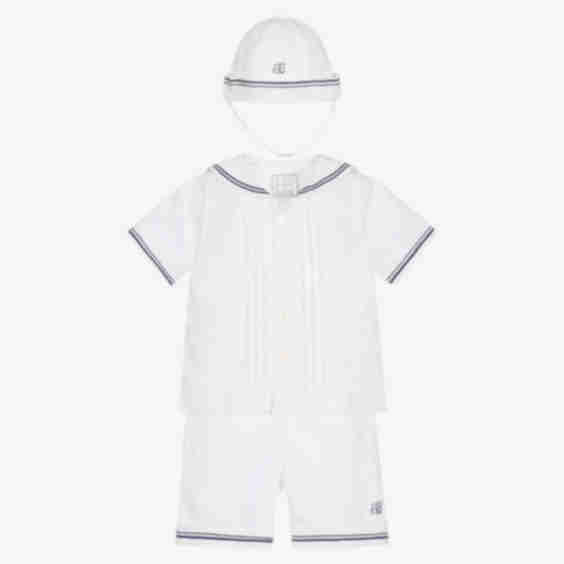 Linen Cotton Sailor Shorts Set