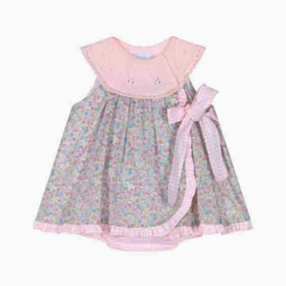 Gingham & Floral Print Dress