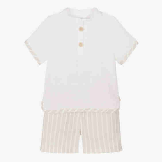 Linen Set for Summer Shirt and Shorts 