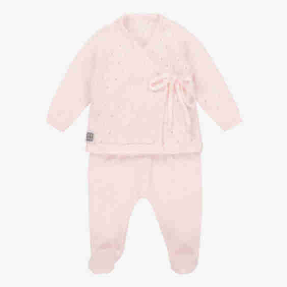 Knitted Cotton 2 Piece Babygrow