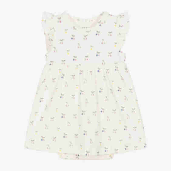 Baby Girls Organic Cotton Pointelle Jersey Dress