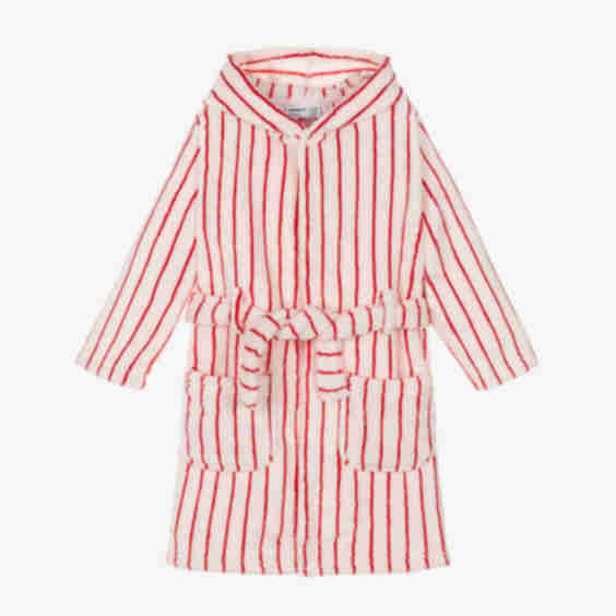 Plush Dressing Gown with Stripes