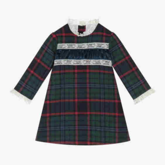 Girls Tartan Cotton Blend Dress