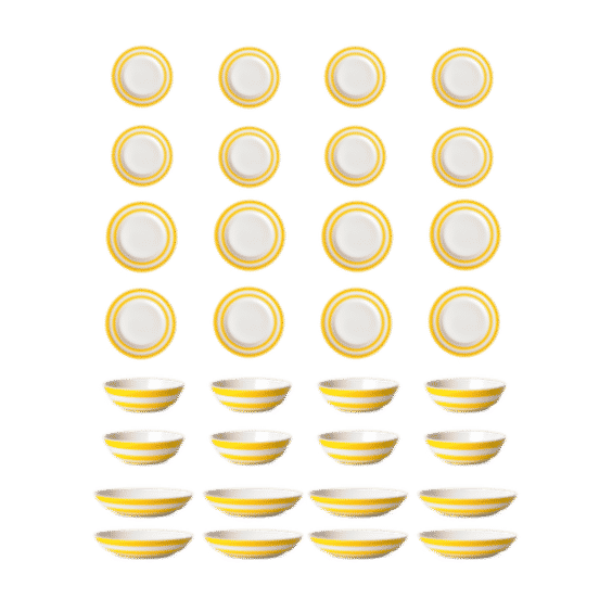32 Piece Plate Bowl Set