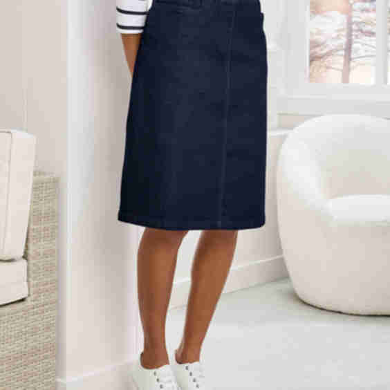 Premium Pull On Knee Length Skirt