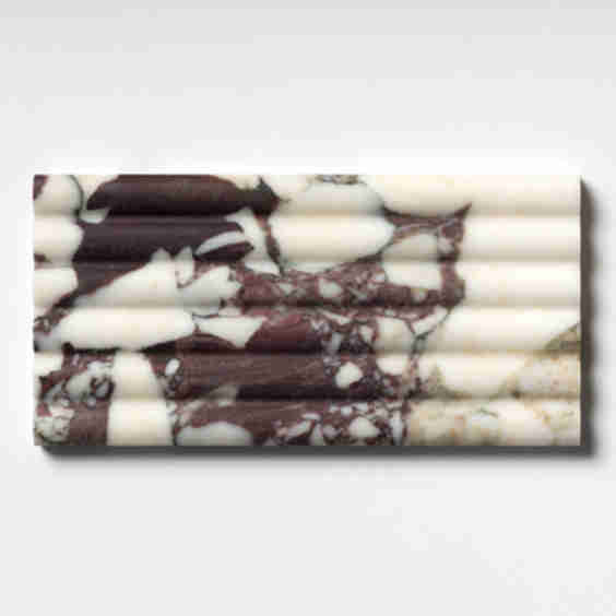 Calacatta Viola Honed Flute Trim Marble Accent Tiles