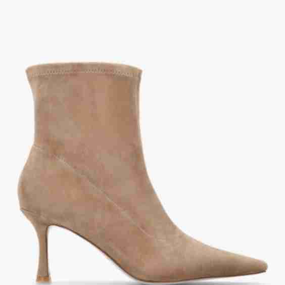Elenora Suede Shaped Heel Sock Boots