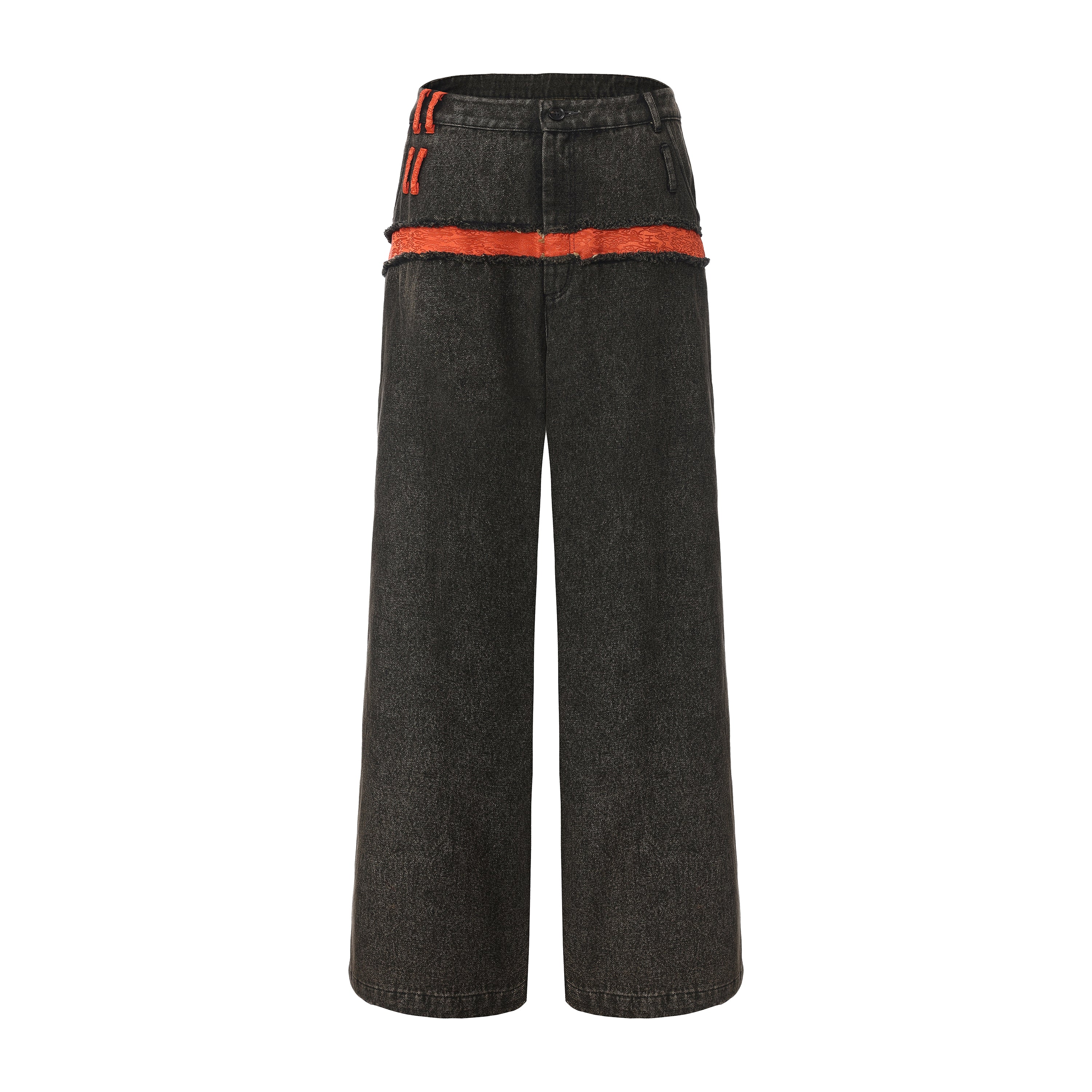 Za WideLeg Denim/Brocade Patch Pants