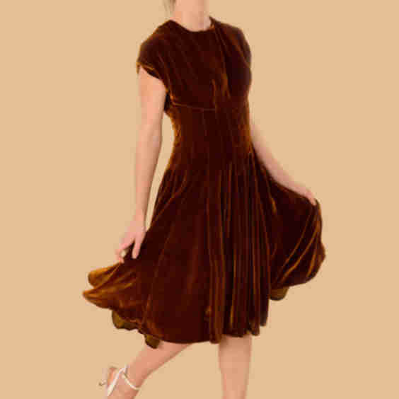 Velvet Fit-And-Flare Dress