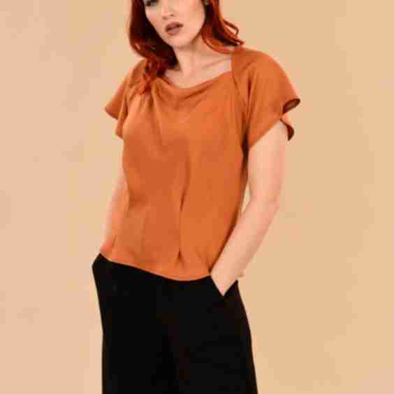 Katherine Rayon Boatneck Work Blouse 