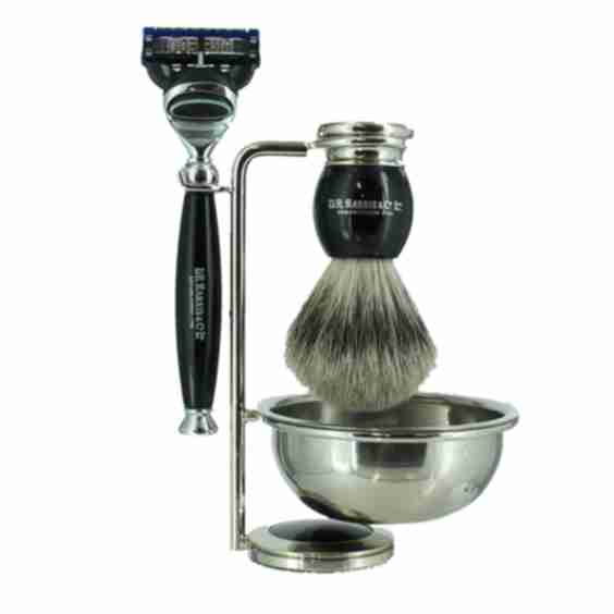 4 – Piece Shaving Set – Ebony – Fusion